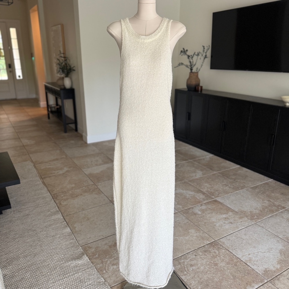 REVOLVE x pretty garbage - Knit Maxi Dress (Ivory White) (L)